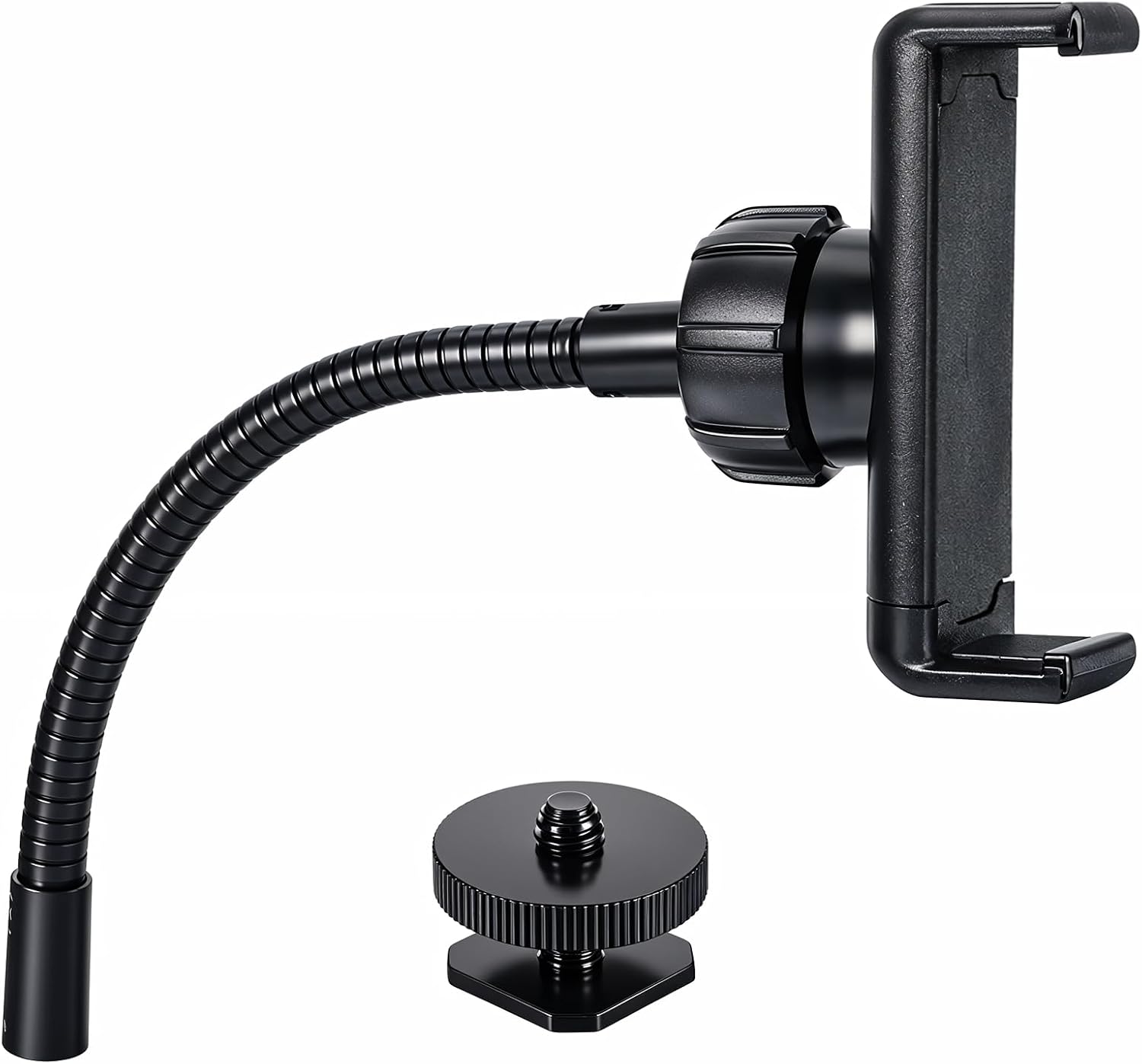 Universal Phone Holder for Ring Light, Ring Light Phone Holder 1/4" and Hot Shoe Adapter Flexible Phones Mount for Rings Lighting and Tripod
