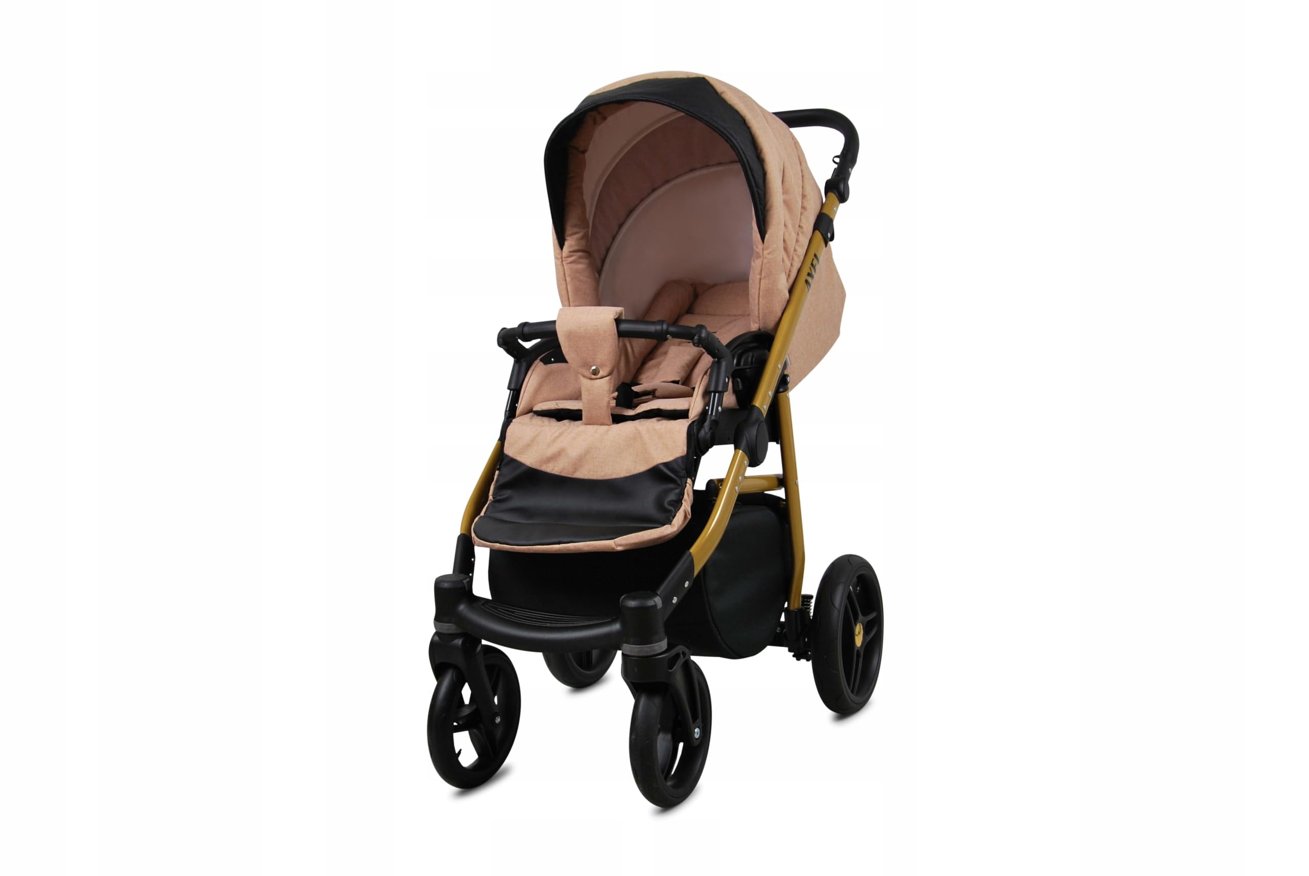 BabyLux® Wózek dziecięcy kompletny zestaw 4 w 1, Axel, w tym gondola dla niemowląt, wędka, fotelik samochodowy, podstawa ISOFIX, wózek dziecięcy, system kombinowany, z torbą do przewijania itp.