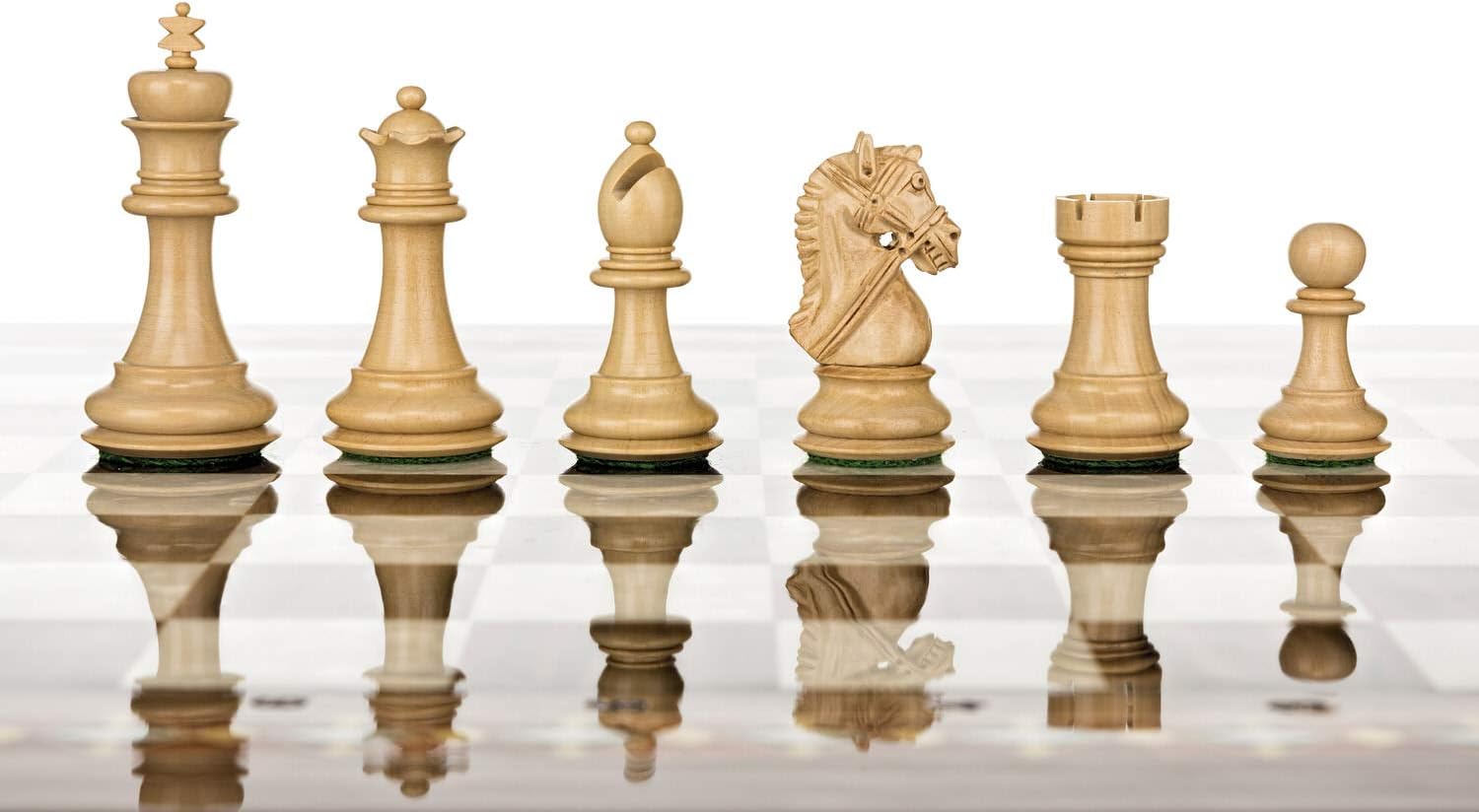 Luxury Handmade Wooden Chessmen-Pieces-Weighted, Felted-Extra Queens-Black