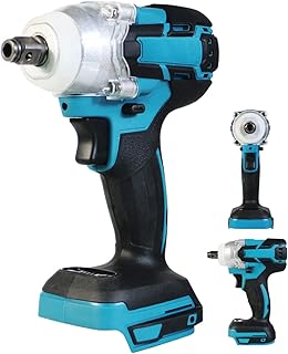 1/2"18V Brushless Electric Impact Wrench, Cordless Drill Impact Wrench High-Torque Impact Driver with LED Light Compatible with 18V Battery Powerful Wrench Tool for Car Tire Repair Metal(NO Battery)