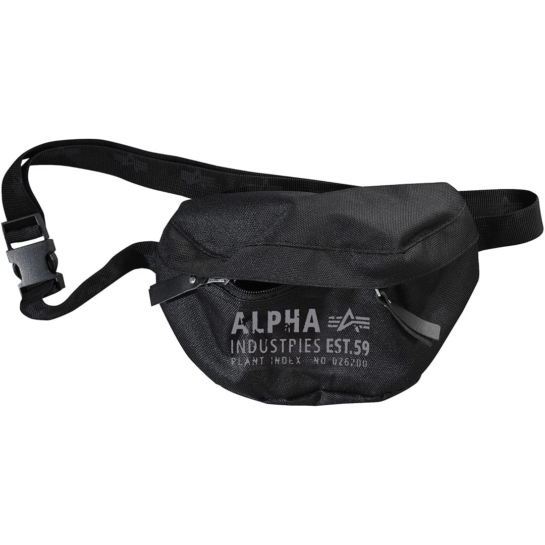 Alpha Industries Cargo waist pack belt bag, black, standard size, Gü