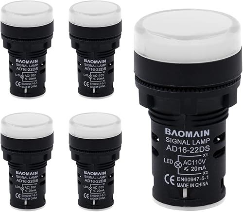 Miniatura 12 de Baomain LED Indicador Piloto Luz Piloto AD16-22D AC 110V 20mA Ahorro de Energía Verde Paquete de 2 Verde,Azul, verde, rojo,
