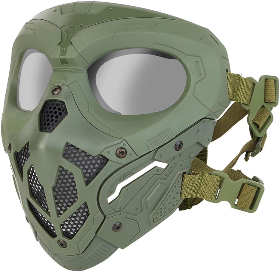 MK Tactical Fast Helmet, Detachable Breathable Protective Full Face Skull Mask And Goggles for Airsoft Paintball Halloween Adult Party