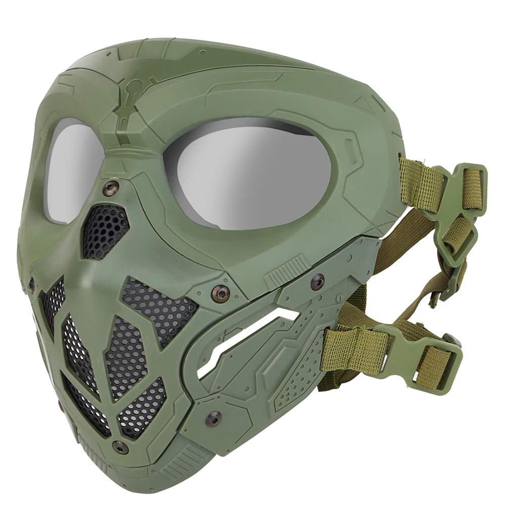 MK Tactical Fast Helmet, Detachable Breathable Protective Full Face Skull Mask And Goggles for Airsoft Paintball Halloween Adult Party