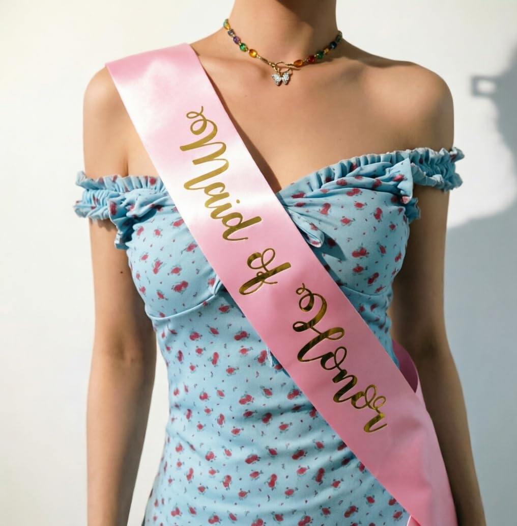 Fajas de despedida de soltera, decoraciones de despedida de soltera, suministros de despedida de soltera, accesorios de fiesta de compromiso, Maid of Honor