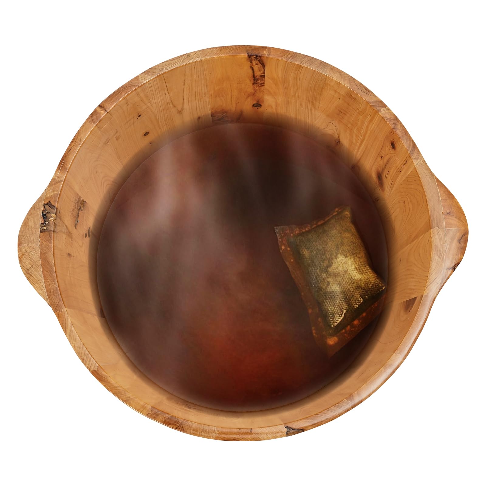 Vasca per piedi in legno con serbatoio di calore, secchio per piedi in legno, pratico secchio per pedicure, secchio sauna per benessere, spa, sauna, regalo, 36,5 x 18 cm