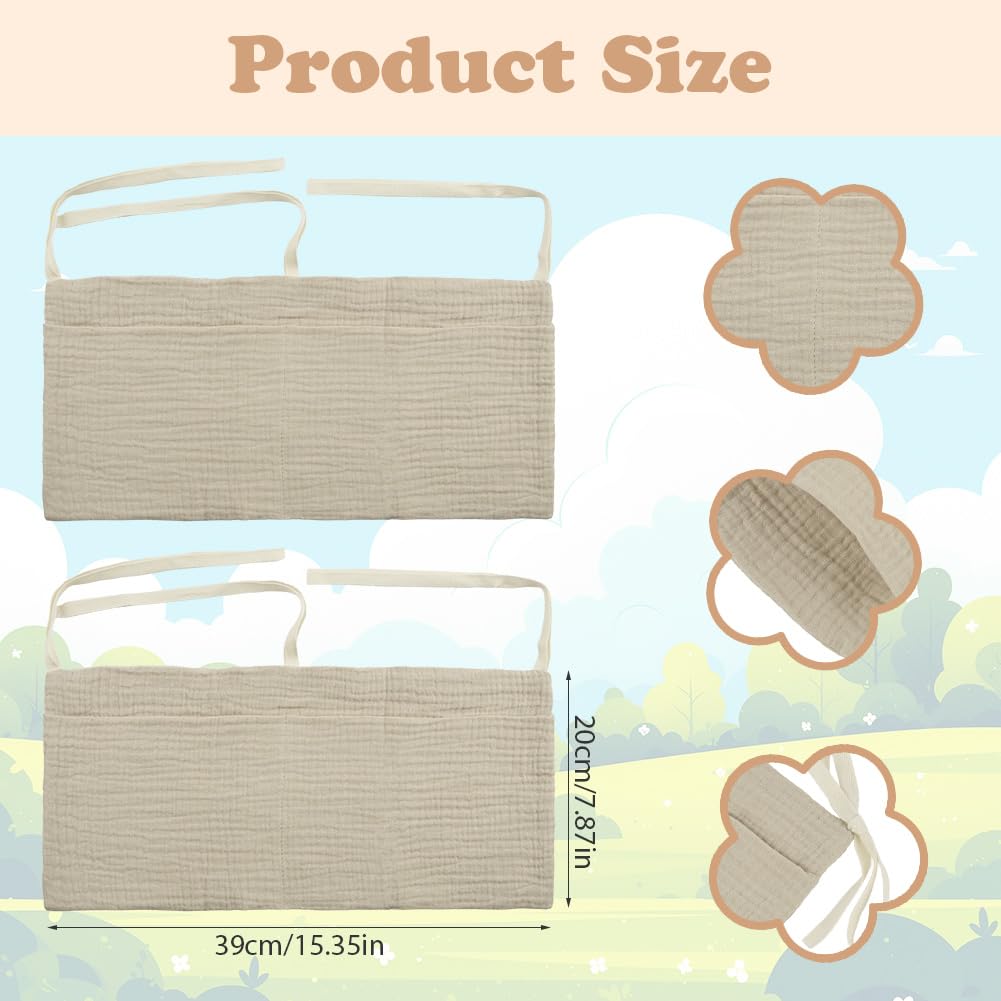 Flintronic Baby Crib Organiser, Baby Bed Storage Hanging Bag, Crib Organizer, Diaper Nursery Organizer - Image 2