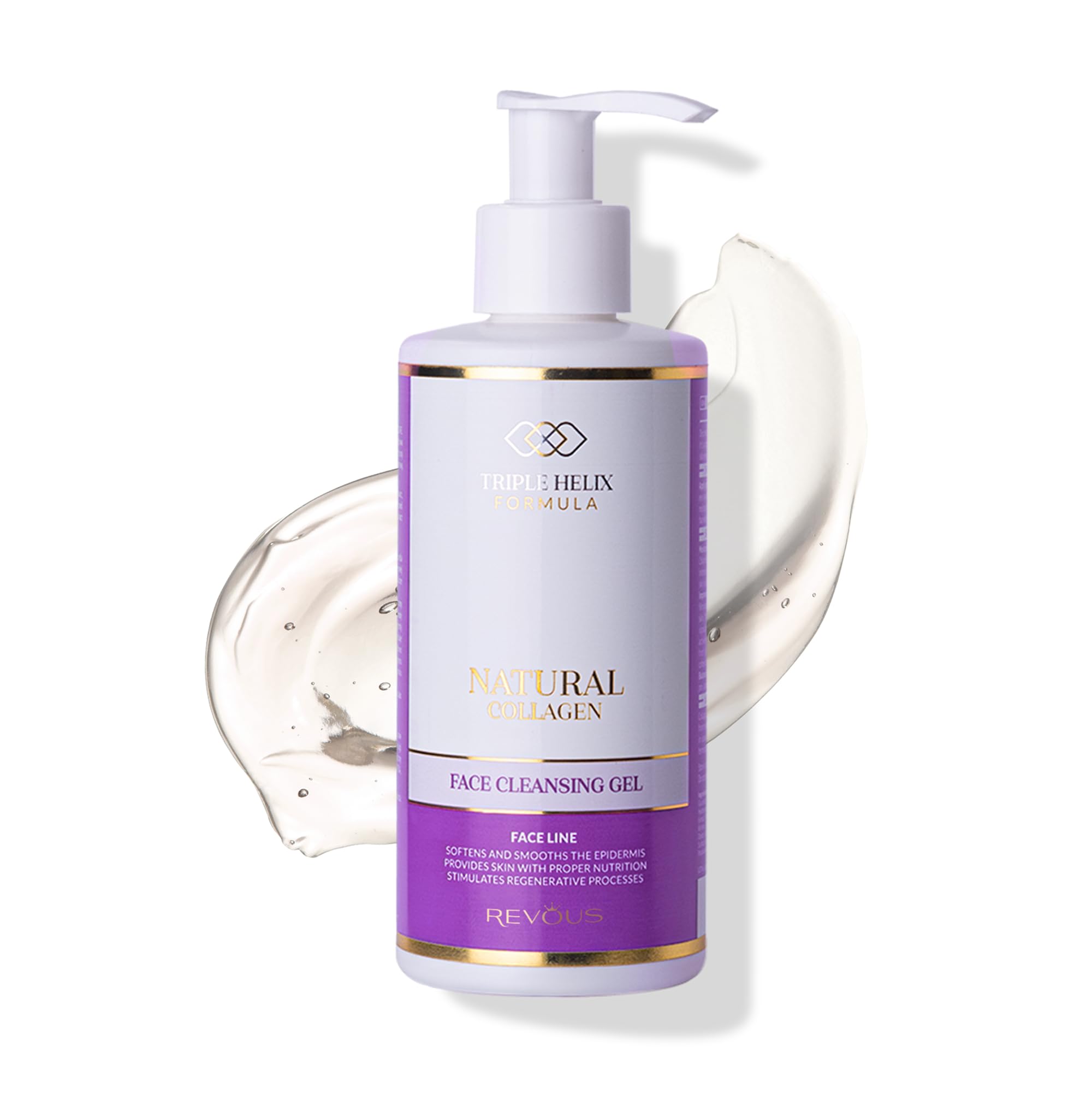 REVOUS Waschgel Gesicht – Sanftes Gel mit Kollagen, Betain und Squalan 200 ml