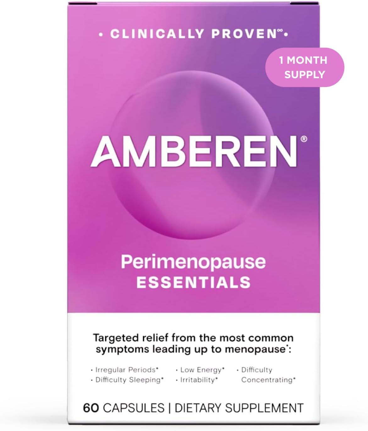 Perimenopause, Peri-Menopause Multi-Symptom Relief, Vitamin B, Vitamin E & Antioxidants Supplement, Clinically Shown to Help Support Hormone Balance, Hot Flashes & Night Sweats, 60 Count