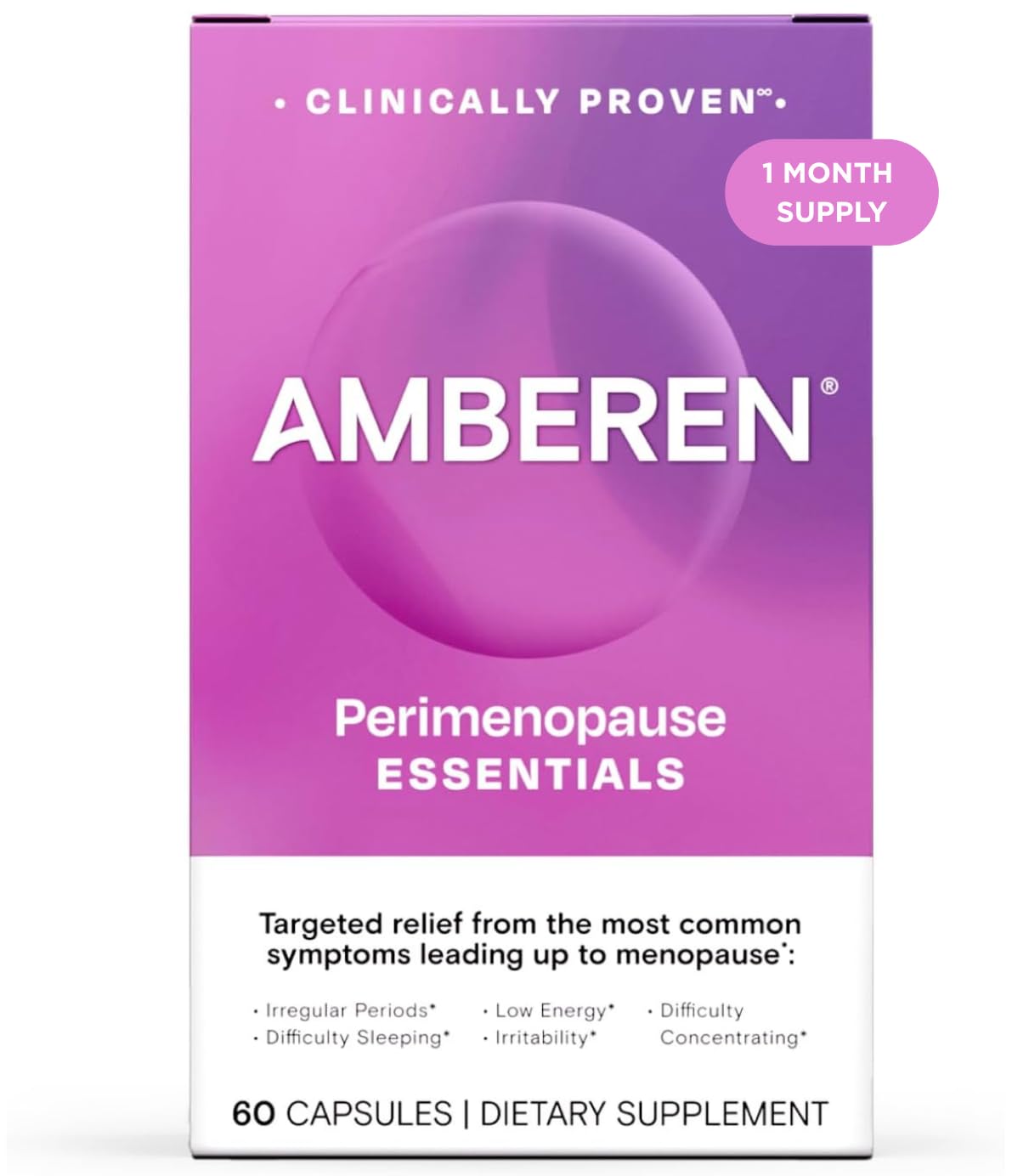 Perimenopause, Peri-Menopause Multi-Symptom Relief, Vitamin B, Vitamin E & Antioxidants Supplement, Clinically Shown to Help Support Hormone Balance, Hot Flashes & Night Sweats, 60 Count