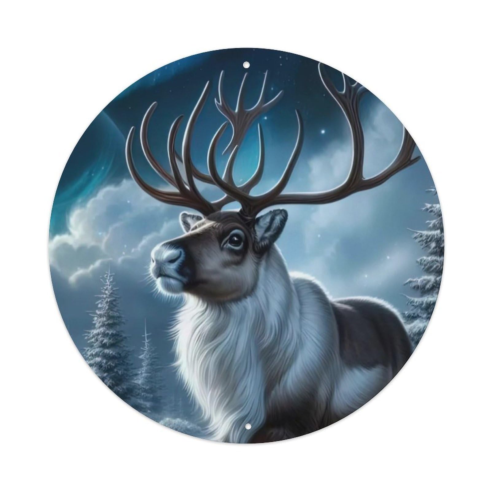 Animal Artwork Lonely Elk Vintage Metal Tin Sign Plaque Wall Decor for Cafe, Club Bar, Office, Garden Metal Poster 8x8Inch