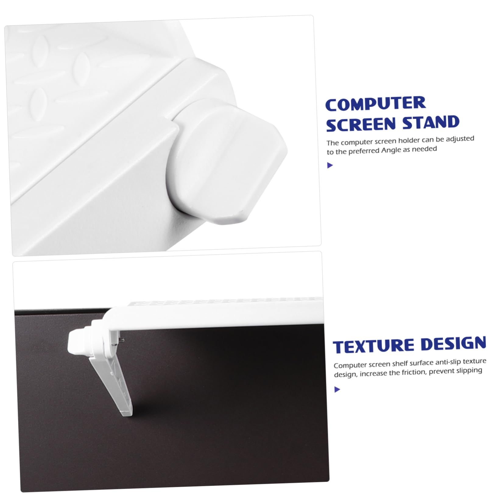 Zerodeko Adjustable Computer Monitor Shelf No Drill Tv Stand for Screen Storage for Routers Remote Controls Items Skid Design for Home Office Use