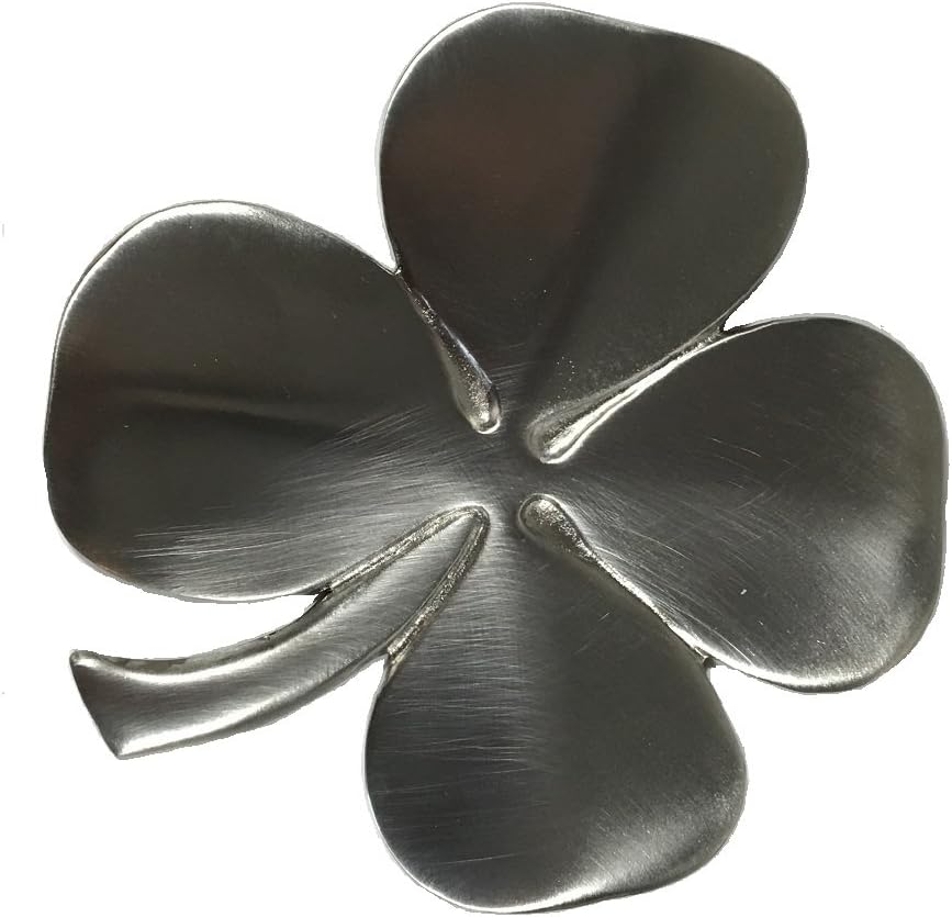 Biddy Murphy Shamrock Wall Hanging Robert Emmet Company Lucky Four Leaf Clover Ireland Wall Hanging Silver Plated Pewter Ready to Hang Lucky Shamrock Irish Blessing Wall Decor