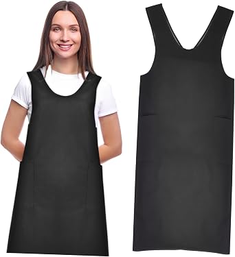 Black Hairdressing Apron Waterproof Fiber with Pockets, Salon Workwear