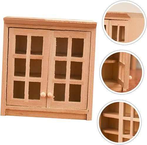 Miniatura 9 de Cabilock 1 pieza de adorno de gabinete en miniatura hecho a mano modelo de madera para bricolaje mini decoración de casa