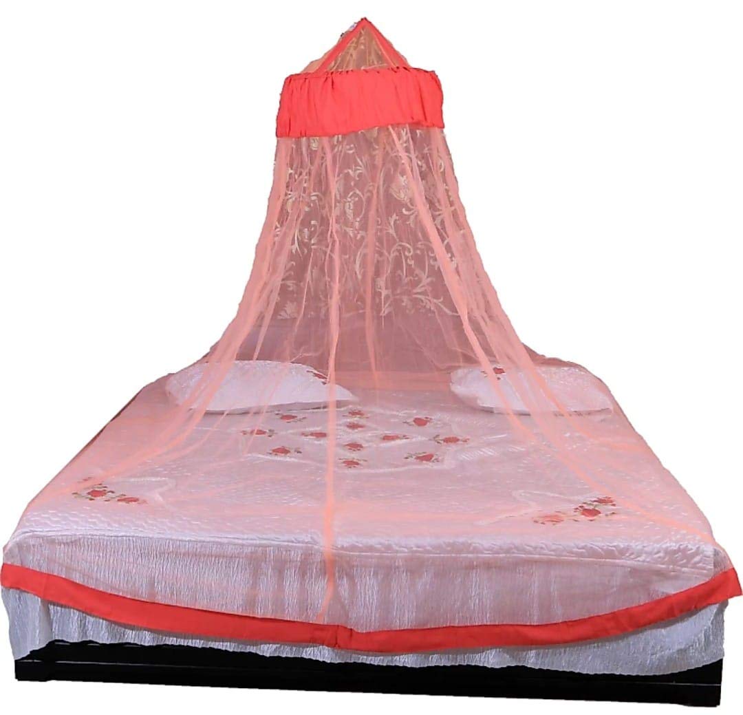 Zenty Bazar Adults Double and King Size Bed fabulosTent Mosquito net Mosquito Net (Orange)