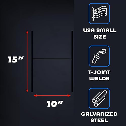 Miniatura 2 de VIBE INK - Marco de metal resistente en forma de H, estaca para letreros corrugados de 4 mm