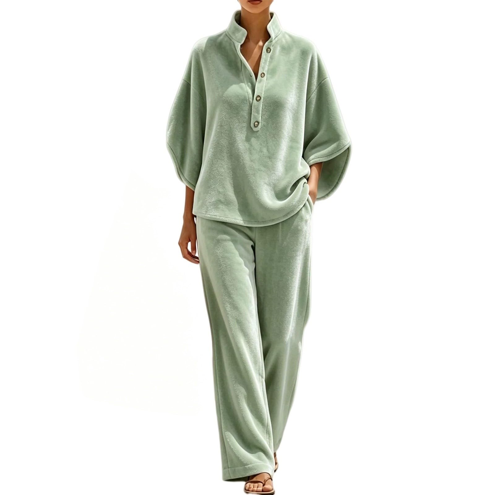 Completo Fitness Donna 2 Pezzi Completi Sportiva Manica Lunga Scollo a V Tuta Da Ginnastica Completo Palestra Elegante Set Top E Pantaloni a Gamba Larga Tute Per Jogging Yoga Fitness Da Casa Autunno