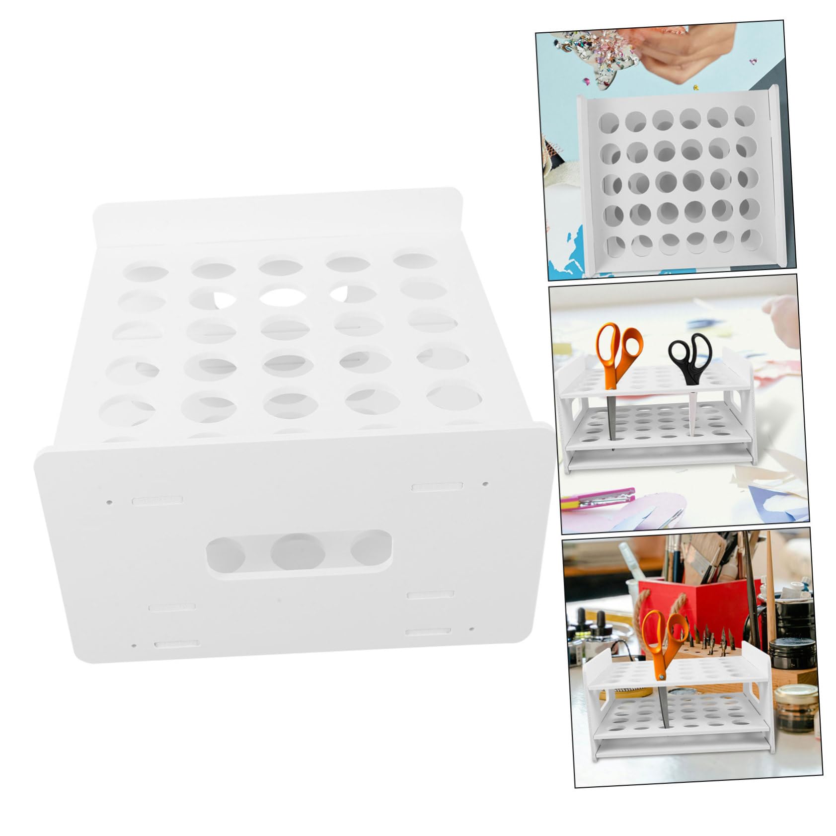 Gatuida Scatola Porta Forbici in Legno Test Tube Display Rack, Organizzazione Cancelleria, per Scuola e Casa
