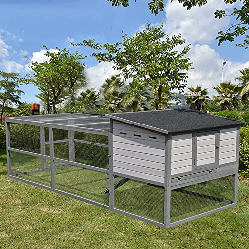 THCSY Hühnerstall aus Holz, wetterfester Hühnervoliere im Freien, extra großer Hühnerkäfig mit Sandasphaltdach Design, 2… – Bild 4