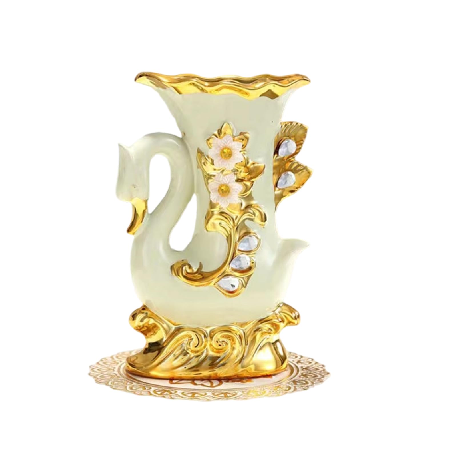 European-Style Ceramic Vase with Elephant Figurine Artistic Flower Pot for Living Room, Housewarming or Interior Design Decorative Vases Centerpieces Art