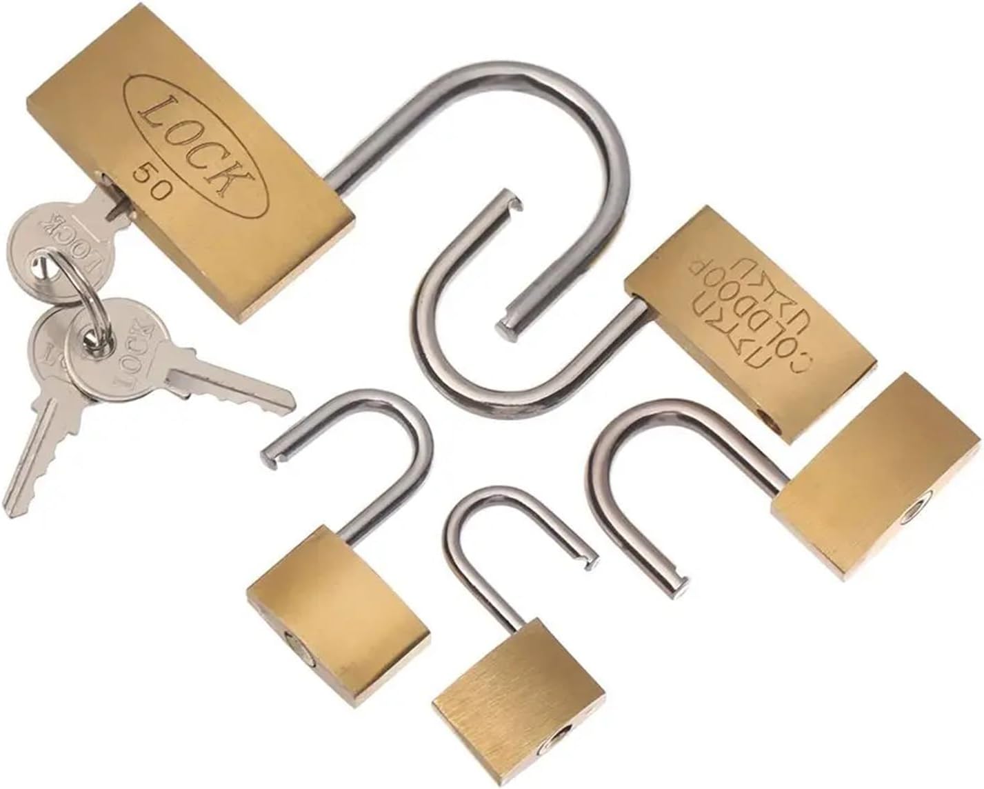Mini Brass Padlock with 2 Keys Locker Case Supply Travel Suitcase Luggage Case Simple Small Copper Lock 1Pcs(4.1x5cm)