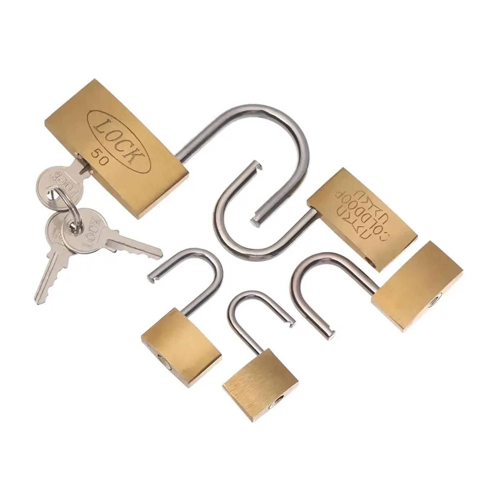 Cadenas en laiton petit modèle 2x3cm avec clés pour boîte et tiroir