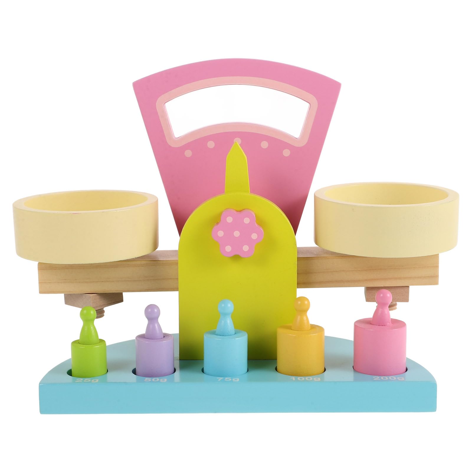 VANZACK Wooden Balance Scale Toy Adjustable Counting Cognitive Learning Aid for Children Educational Math Teaching and Montessori Hands-on Play