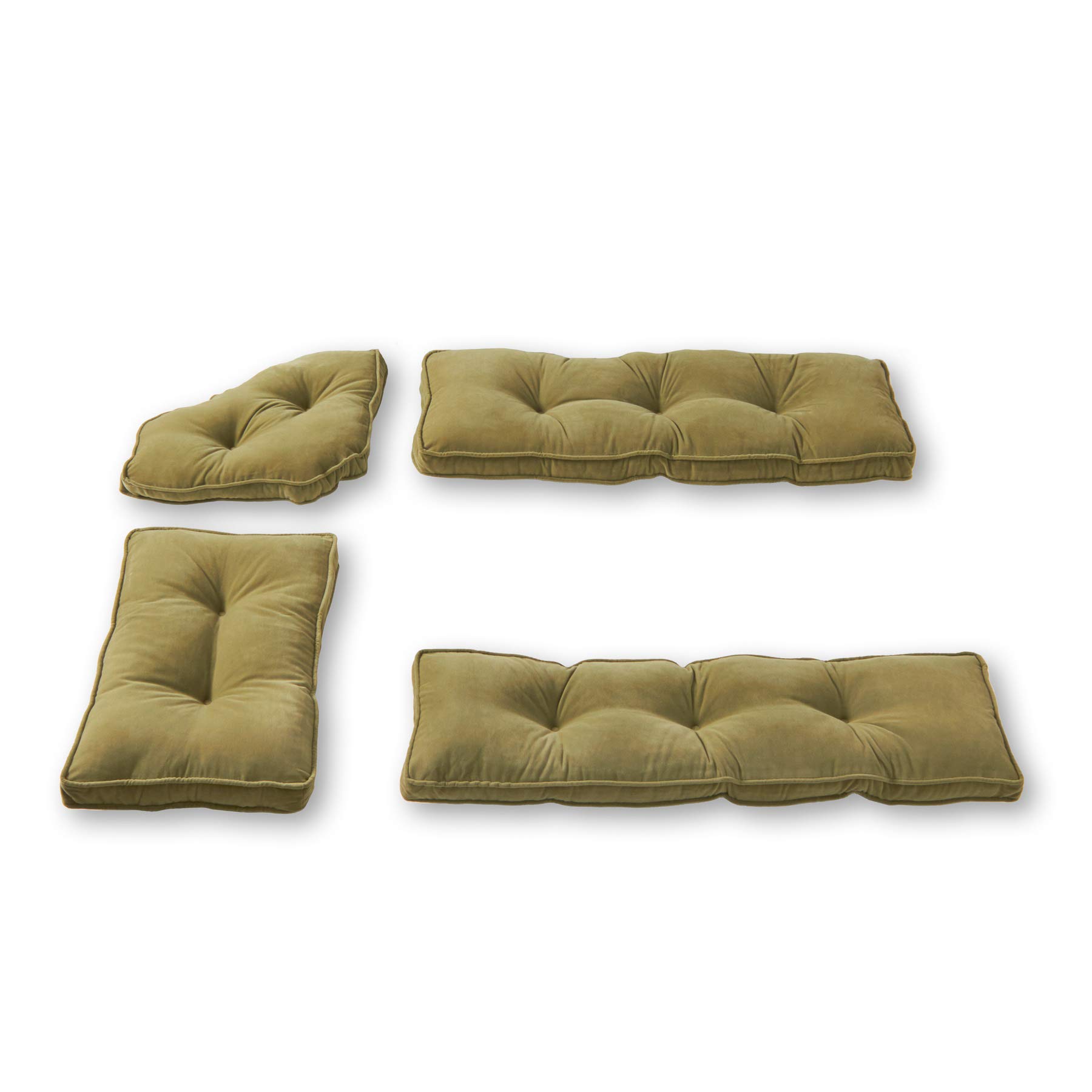 Greendale Home Fashions Hyatt Microfiber 4-Piece Kitchen Nook Cushion Set, Fern