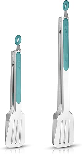 Miniatura 7 de Tornos de barbacoa de acero inoxidable 304 de alta calidad, pinzas de cocina antiadherentes resistentes para barbacoa, 9 pulgadas y 12 pulgadas,
