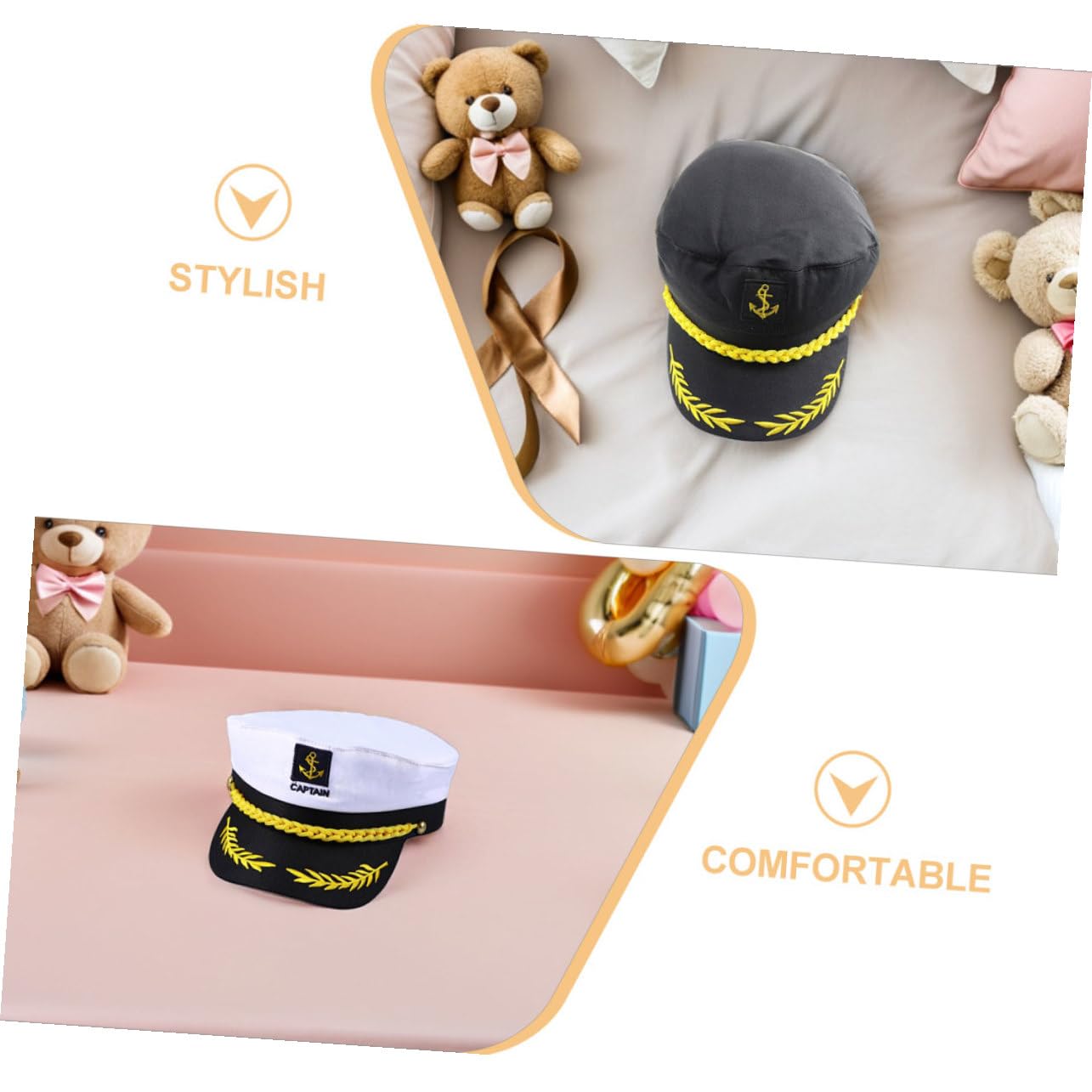 4 Stück Teiliges Yacht Kapitänsmützen Weiß Schwarz Atmungsaktive Matrosenmützen Für Cosplay Geburtstag Hochzeit Themenparty Outdoor Sonnenschutz