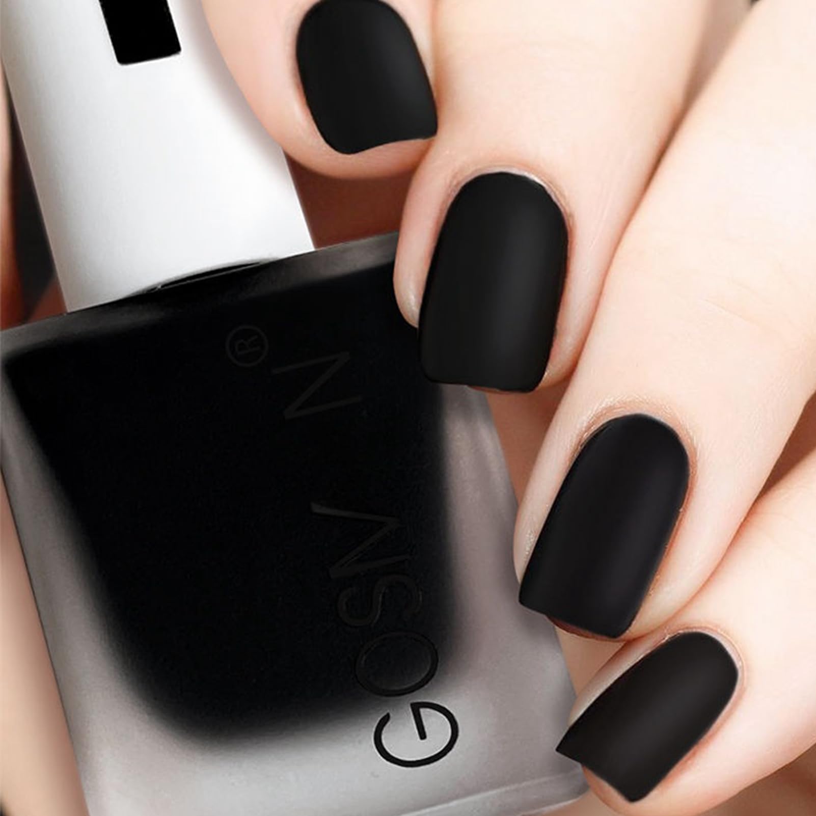 Matte Black Nail Polish Fast Dry, Black Matte Nail Polish, Velvet Top Coat Black Fingernail Polish, Quick Dry Black Nail Polish Men & Women, Matte Black Nail Polish for Men, 13ML