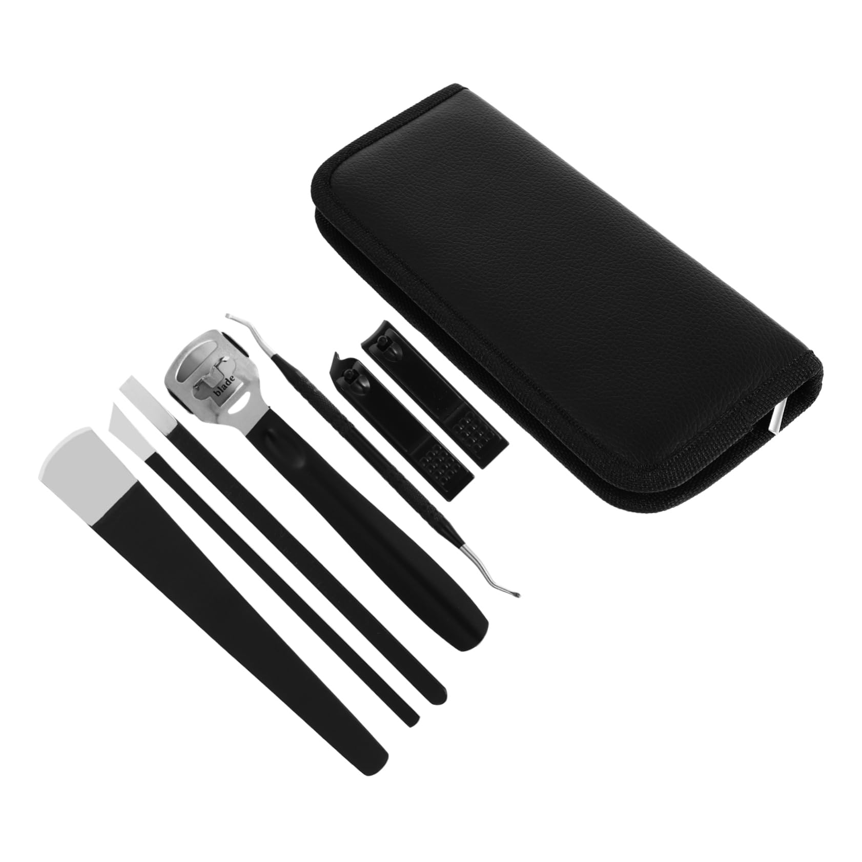 PartyKindom 7Pcs Stainless Steel Knives for Dead Skin Removal and Nail Care Lightweight and Portable Foot Tools Kit with Storage Bag for Home and Professional Use