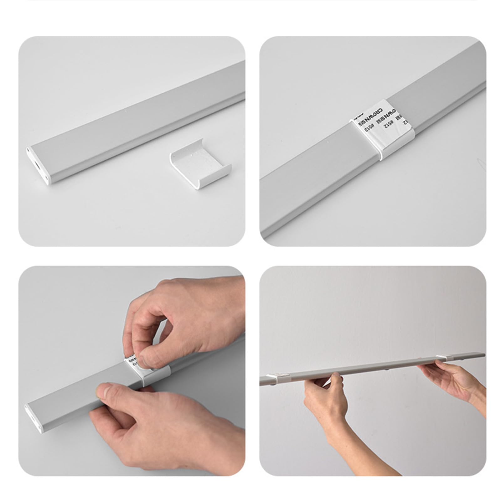 LED Schrankbeleuchtung Lampe mit Bewegungsmelder Dimmbar Unterbauleuchte Küche USB Aufladbar Acryl Wandleuchten Kabellos Magnetisch für Schrank Kleiderschran Schlafzimmer (Silber,100cm)