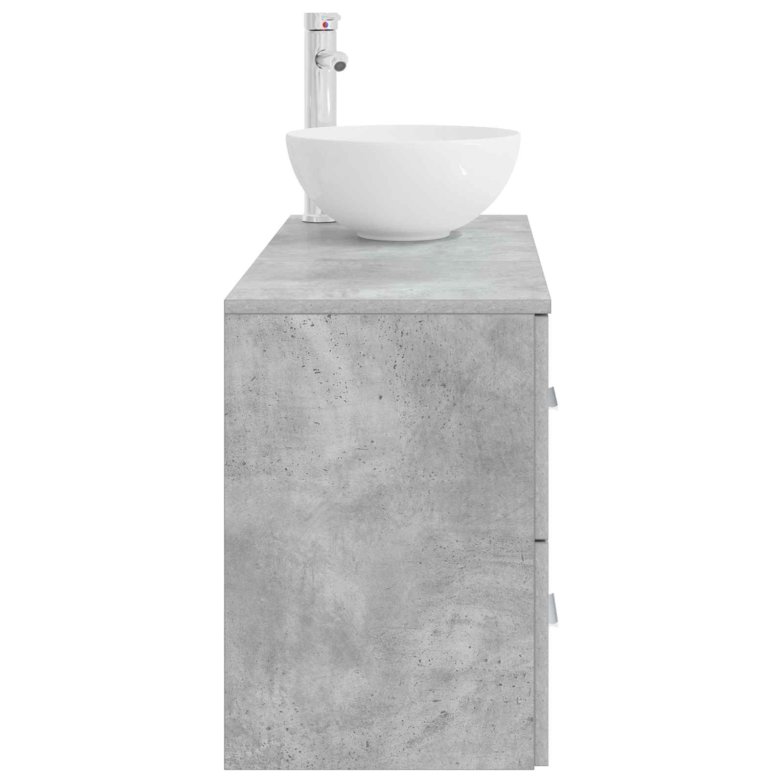 Hothingwell Zestaw mebli łazienkowych 2 szt. Szary Beton 49,5x35x80 cm | Solidne drewno inżynieryjne, przestronne przechowywanie, umywalka pozycjonowana, 2 wiertła w zestawie