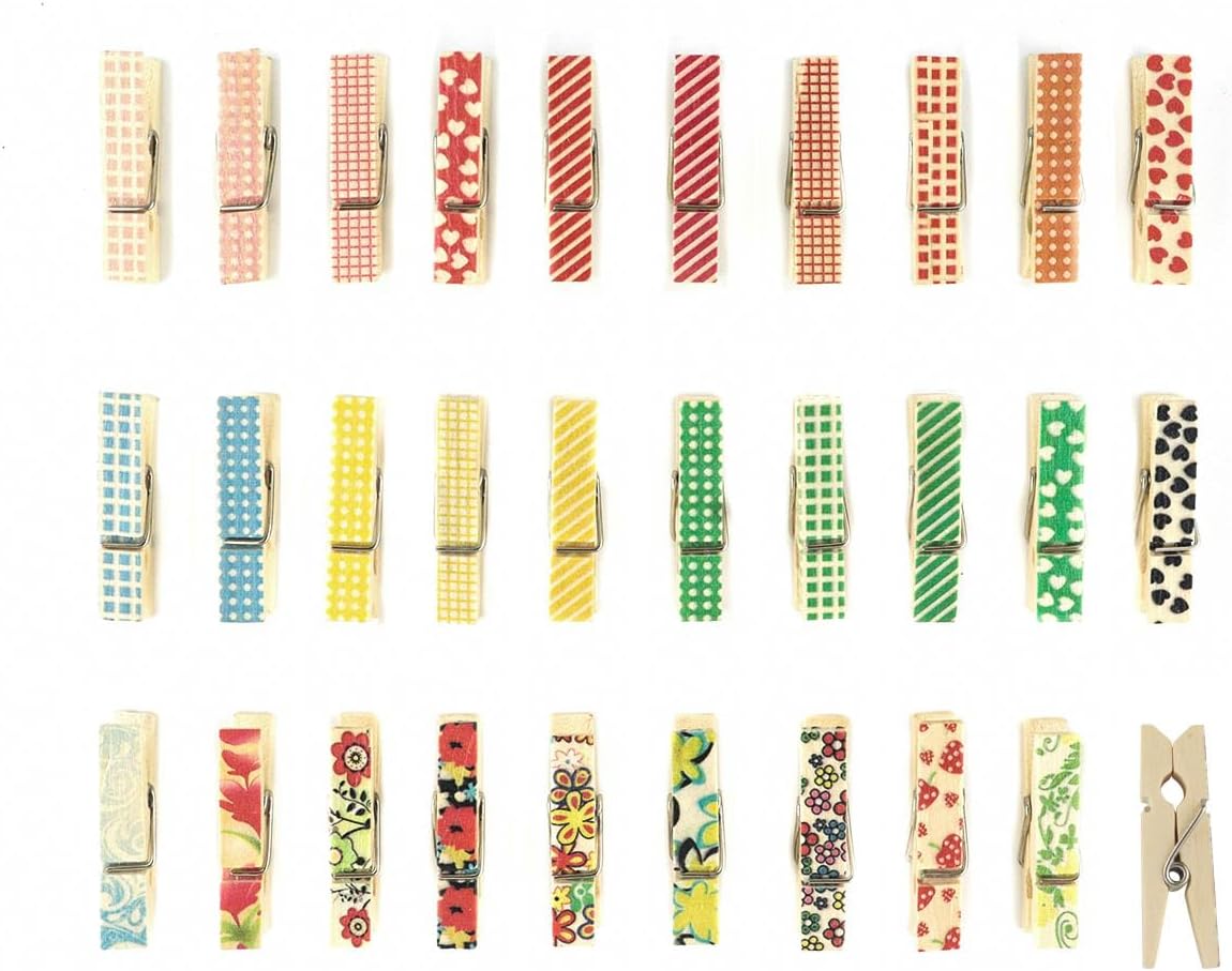 80 Pieces Colorful Painted Wood Clothespins for Craft Mini
