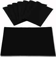 Rinpon Cloth Placemats Set of 8, Linen Type Fabric Placemats Machine Washable Placemats Heat Resistant Placemats Wrinkle Free Thick Polyester Kitchen Place Mats for Dining Table (Black)