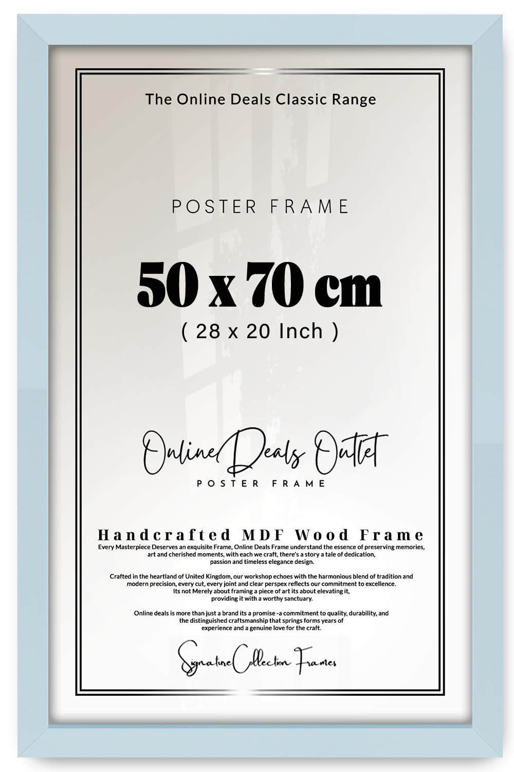 Online Deals Outlet 50x70cm Large Modern Frame in Multiple Colors Perfect For Wall Gallery 70x50cm Display Picture With Shatterproof Perspex Black 50x 70 cm Poster Frames (Light Grey)