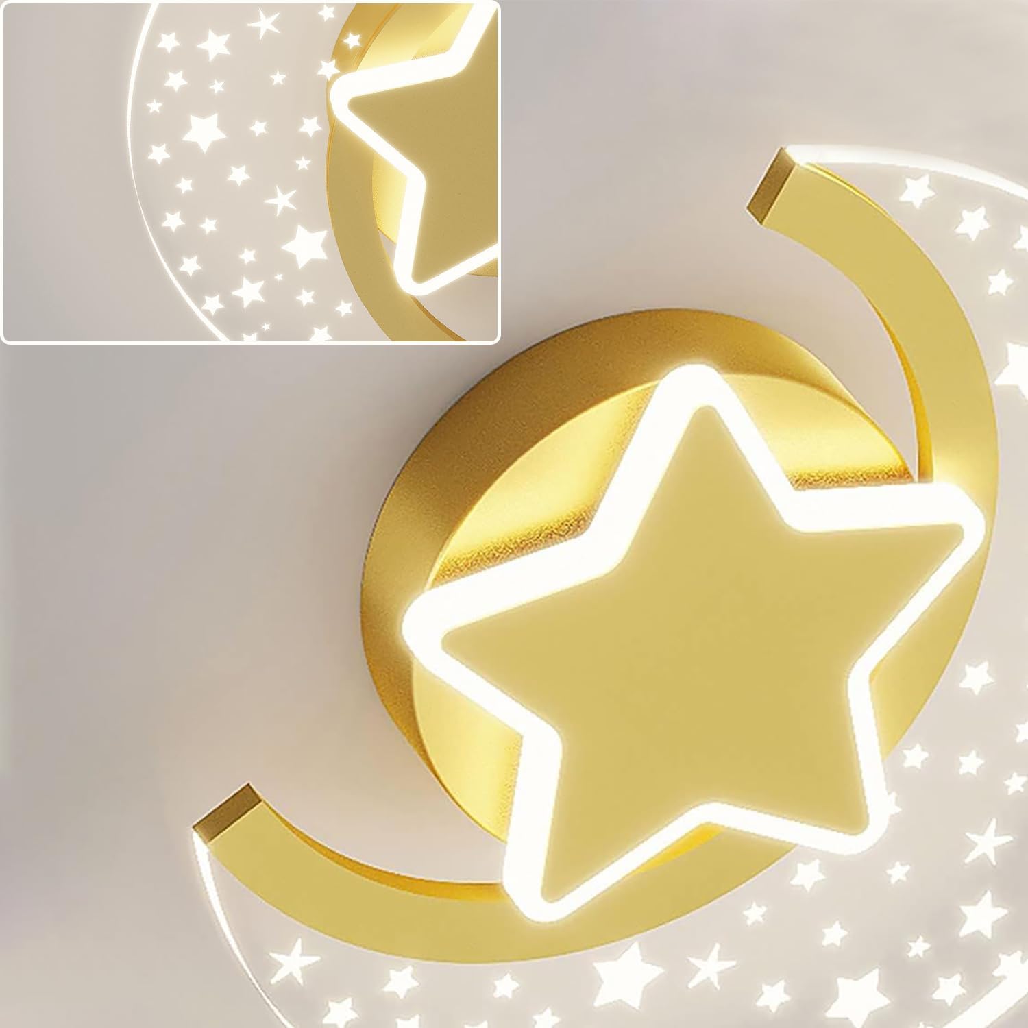 Lámpara de Pared LED con Interruptor Táctil Regulable Estrella Luna Aplique de Pared de Cabecera con Enchufe 12W Iluminación de Pared Interior para Dormitorio Niños y Niñas Estudiar Luz de Lectura