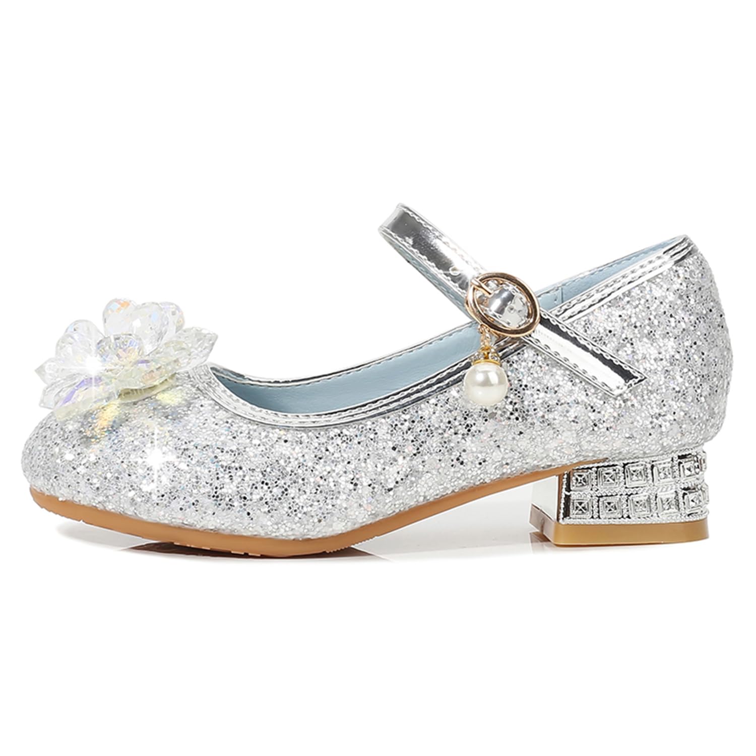 New front Niña Zapatos de Vestir Punta Cerrada Mary Jane de Tacón Altos Antideslizante Hebilla Sandalias de Vestir Navidad Cumpleaños Regalo Fiesta Disfraz Moda Cosplay