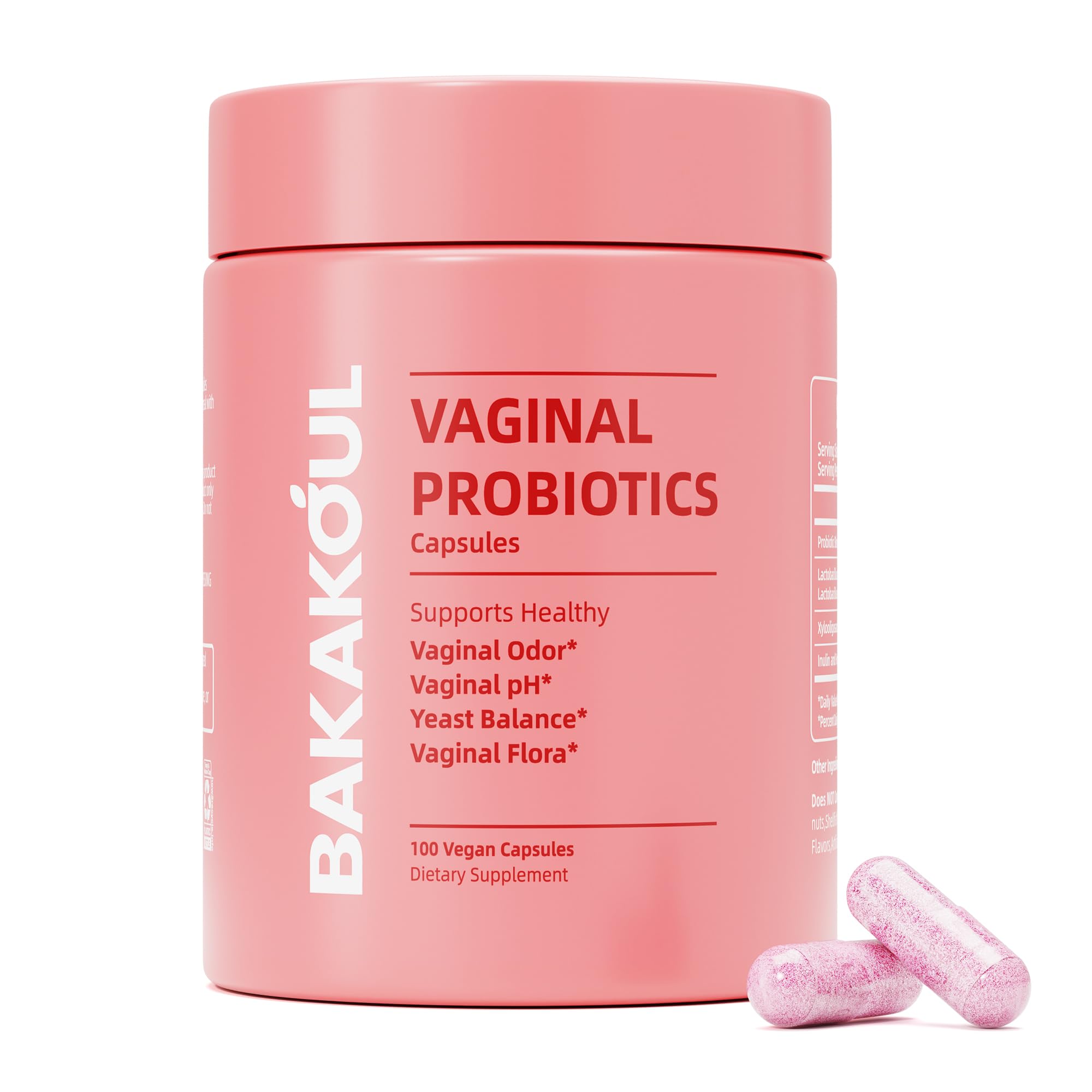 Probiótico vaginal con prebióticos y mezcla de probióticos de lactobacilos, equilibrio del pH para mujeres, suplemento para la salud vaginal, reduce el olor vaginal y la flora vaginal, 100 unidades (paquete de 1)