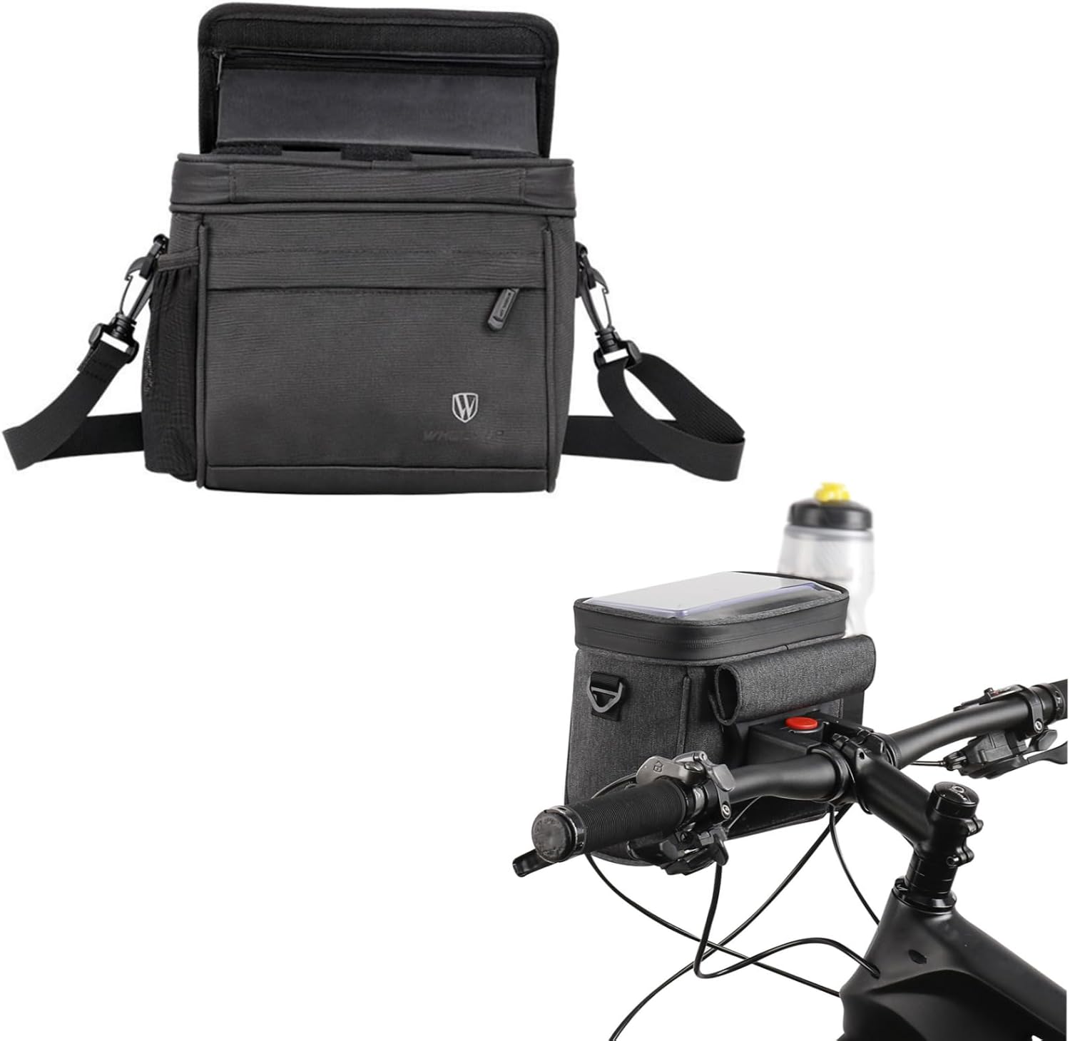 XBERSTAR Bike Handlebar Bag,Front Bike Bag,Mountain Bike Storage Bag,Waterproof Large Capacity Bicycle Bag (Black)