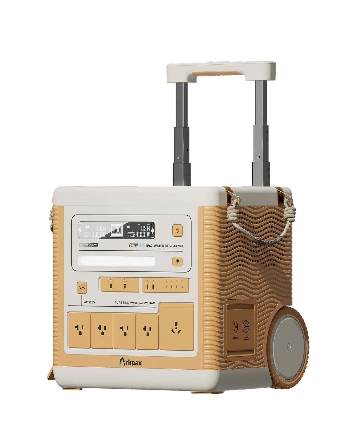 Station électrique portable Arkpax Ark PRO, capacité 2304Wh, batterie LFP 2300Wh, entrée solaire 1200W, recharge rapide. Quelques défauts dans l'emballage, produit non utilisé (reconditionné)