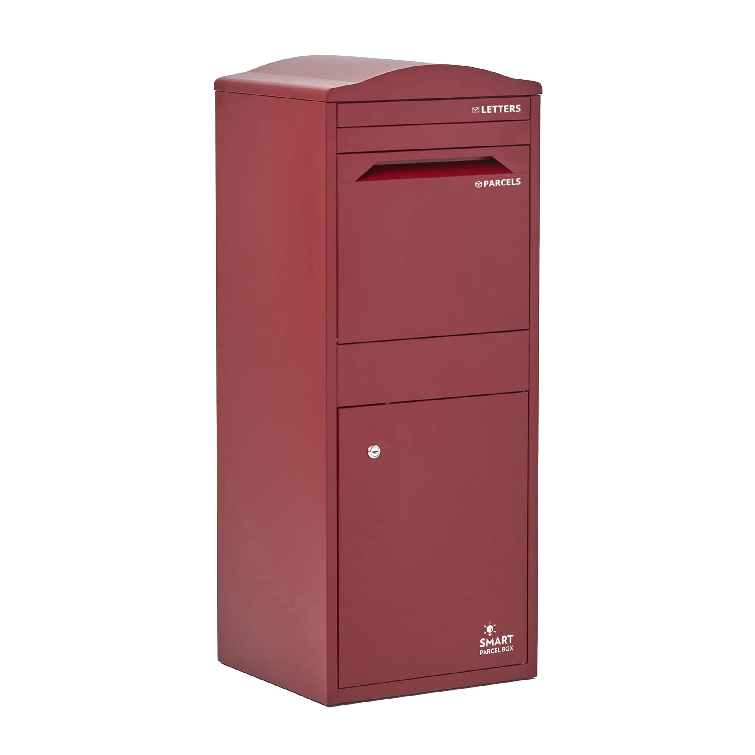 Smart Parcel Box™ Rot Homescapes Large Curved Top Front Access Dark Red Smart Parcel Box®