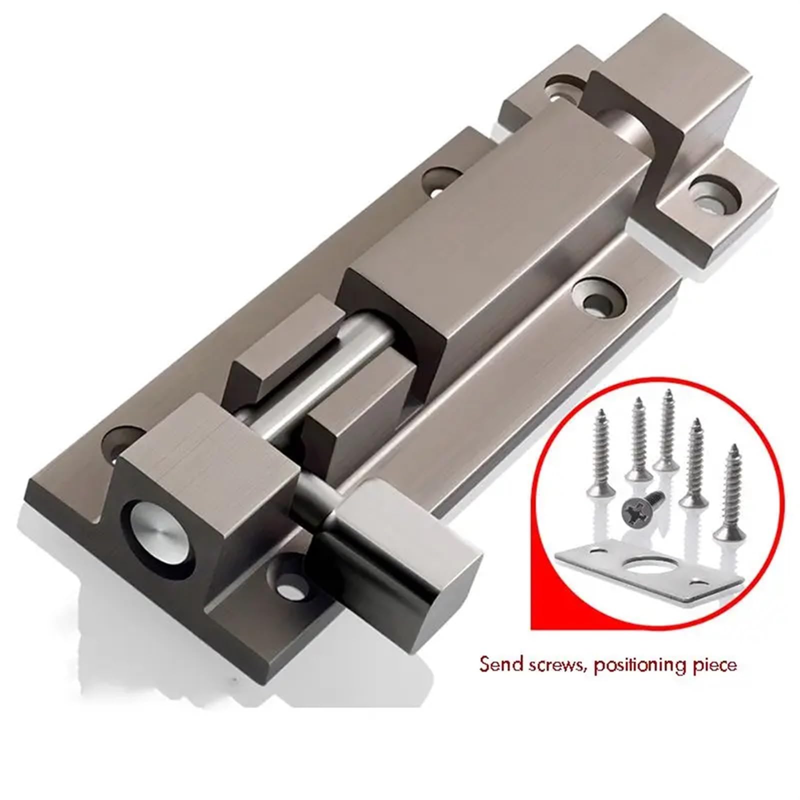 Verrou Porte Exterieur 1Pcs Safety Guard Latch Slide Lock Door Drawer Barrel Bolt 2Inch/3Inch Silver Thick Aluminum Alloy Open With Screw(3 inch)