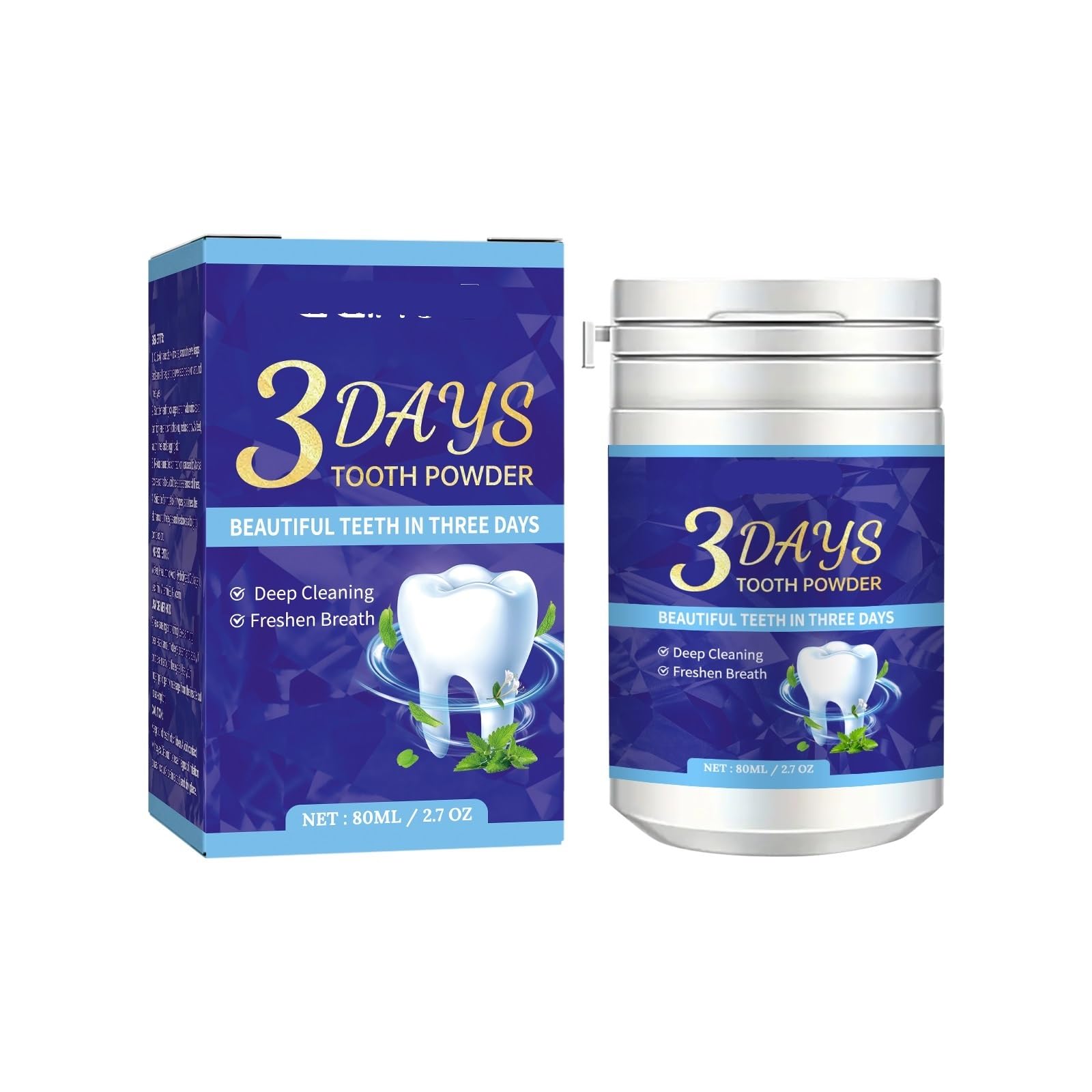 Poudre nettoyante naturelle dents émail renforcé et anti tartre 3PCS