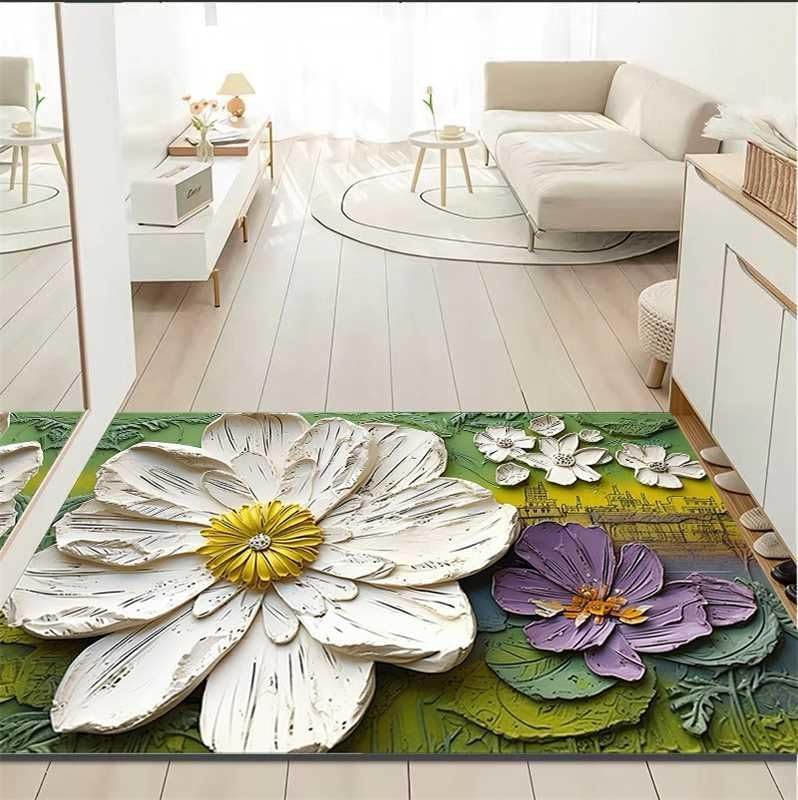Image of Blairmore Bathroom Mat, Door mat, Rubber Non-Slip Quick Dry Rugs Fit Under Door Super Absorbent Thin Fashion Washable Oval Floor Bath Mat for Bathroom, Bathtub,Shower and Sink (Greenvely | 3