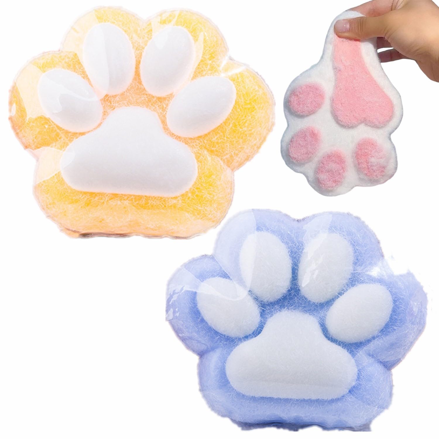 Amazon | スクイーズ 猫の手 大きな肉球 ふわふわ 12cm 2点セット 肉球