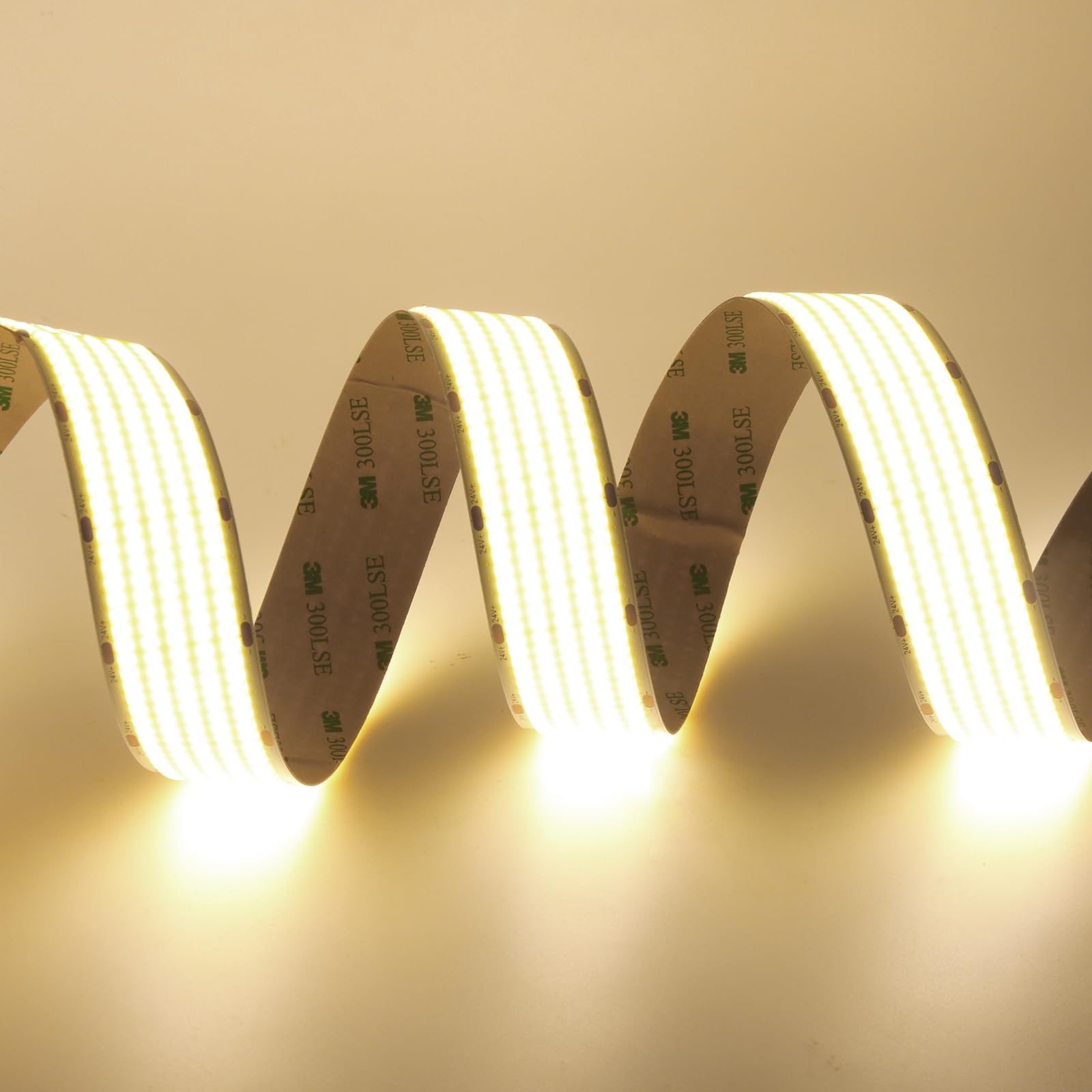 KAFULA 30MM COB LED Light Strip - 3M 24V Super Bright LED Fairy Light CRI90+ | 1600 LEDs | Natural White 4000K | Easy DIY Home Decoration Installation [Power Supply not Included]
