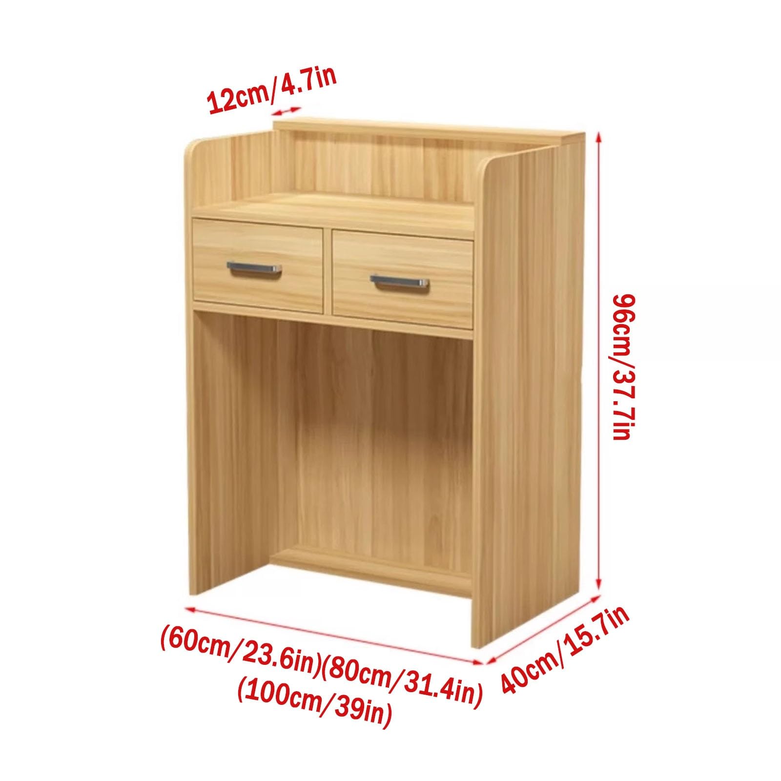 Schreibtisch mit abschließbaren Schubladen, kommerzielle Bürotheke, stilvoller Tisch für Büro und Lobby, Schaufenstermöbel, 80 cm